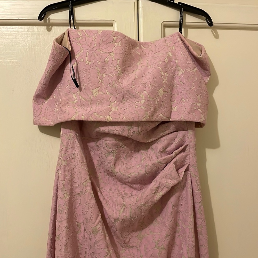 Lilac & Beige Vince Camuto Off the Shoulder Formal Dress